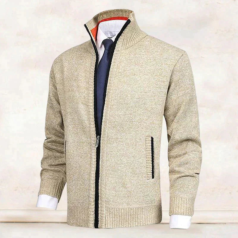 Norvielle Herren Strickjacke Stehkragen Reißverschluss - Norvielle