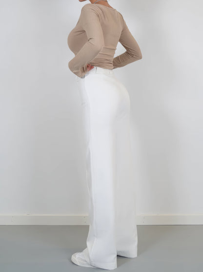 Damenhose Hohe Taille Gerade Beine