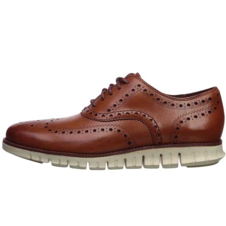 Herren Brogue-Schnürschuhe Flügelspitze Lederschuhe Schwarz - Norvielle