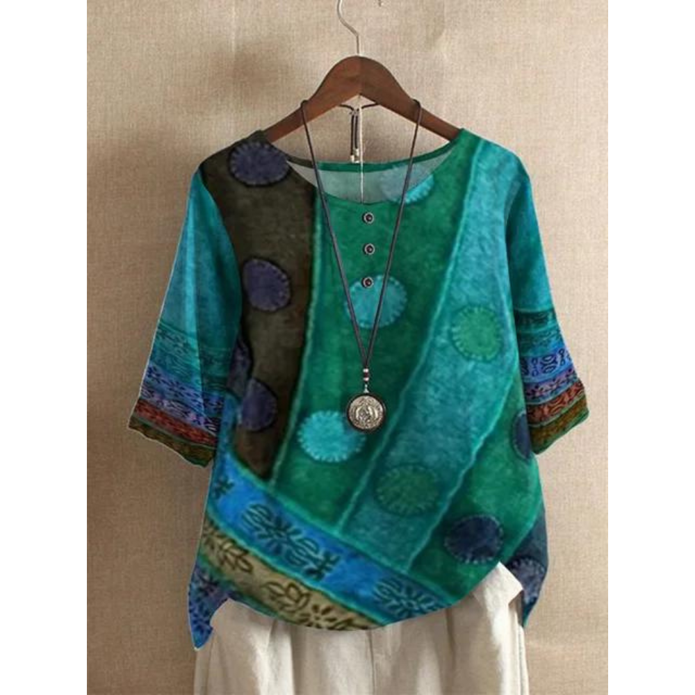 Farbenfrohes Damen-Boho-Oberteil