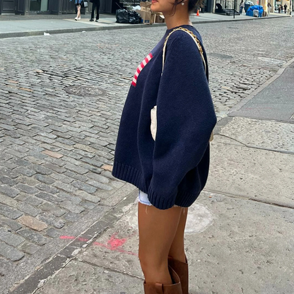 Strickpullover Amerikanische Flagge