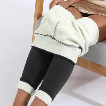 Damen Leggings Fleece Blickdicht Elastischer Bund