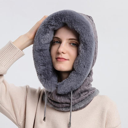 Kapuzenmütze Set Damen Warm Stilvoll