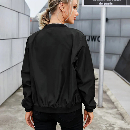 Damen Bomberjacke Kurz Reißverschluss