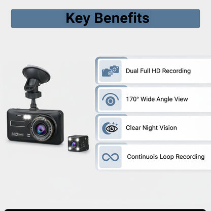 Dual-Dashcam Front Rückseite 170° Breitwinkel