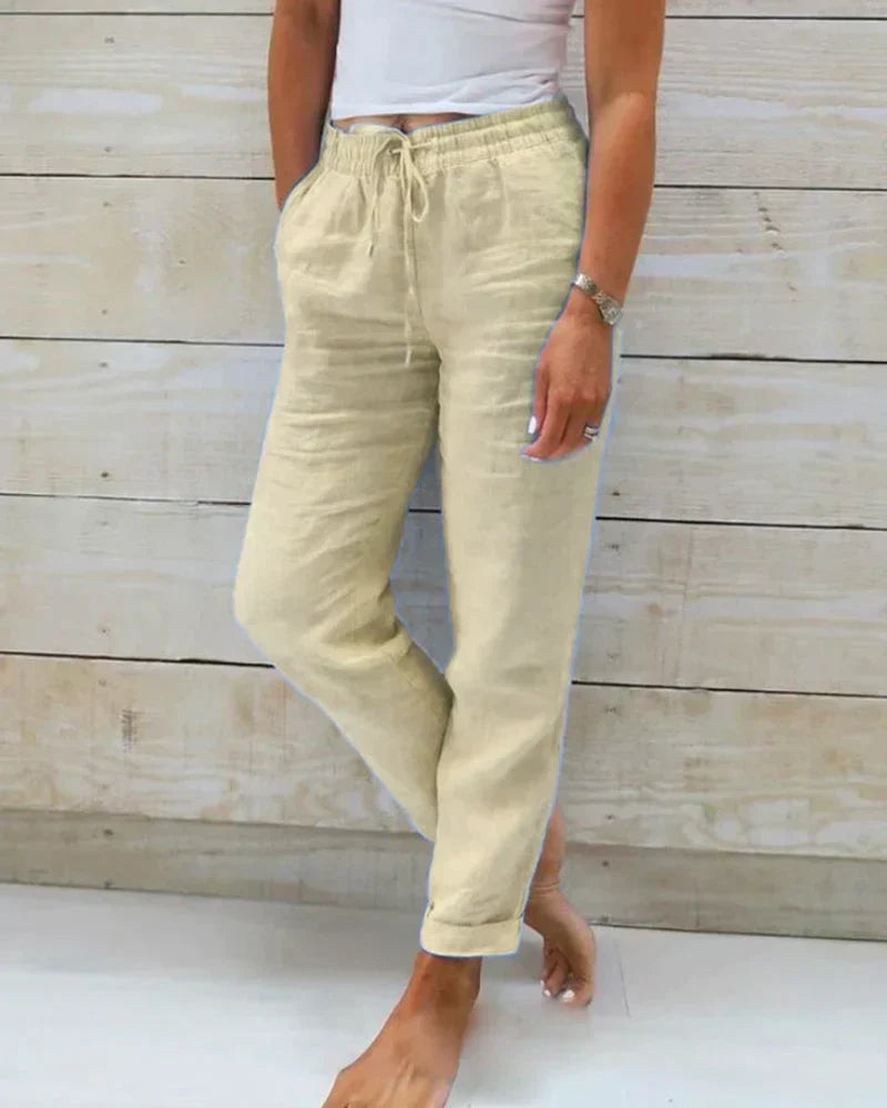 Damenhosen Baumwolle Stylisch Beige