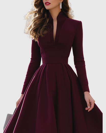 Isabeau Damen Midi-Kleid Tailliert Elegantes Design