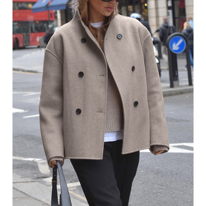 Norvielle Damen Oversized Mantel Übergangsjacke - Norvielle