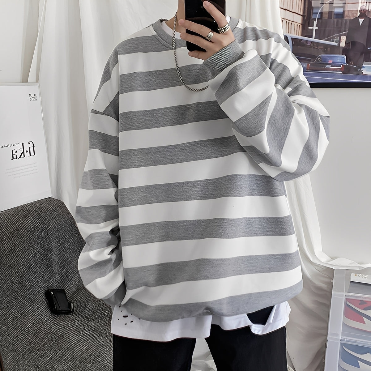 Herren Oversized-Pullover Streifen