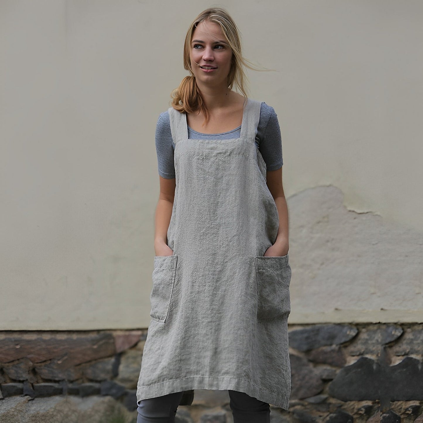 Damen Schürzenkleid mit Taschen - Norvielle
