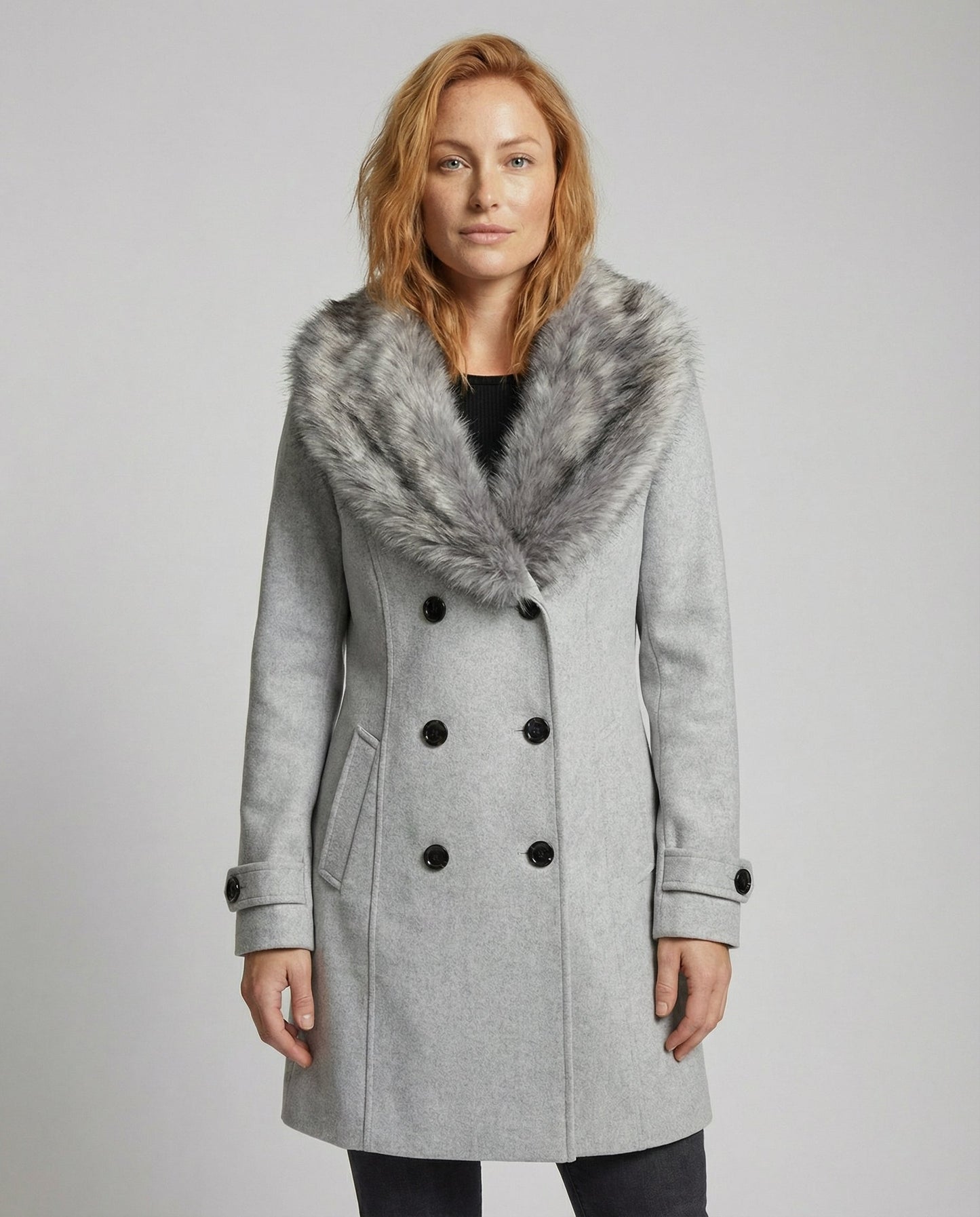 Damen Pelzmantel Elegantes Design - Norvielle