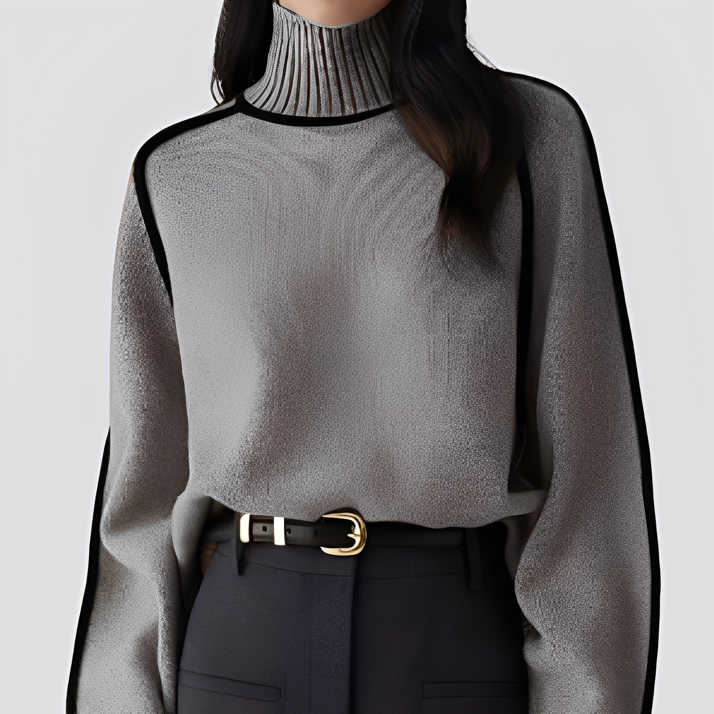 Damen Rollkragenpullover Entspannter Look