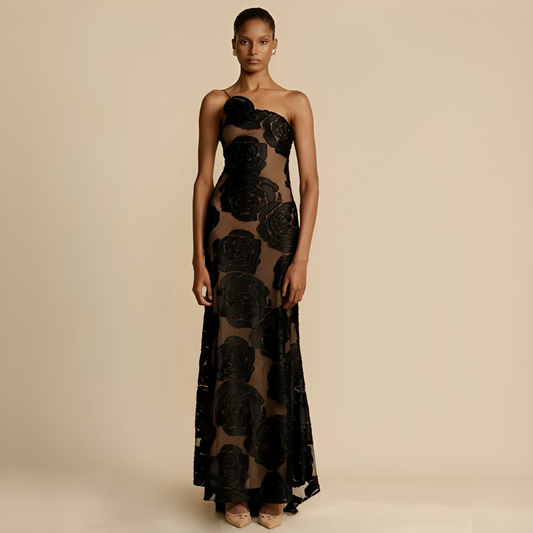 Verna Damenkleid Elegantes Design Schwarz - Norvielle