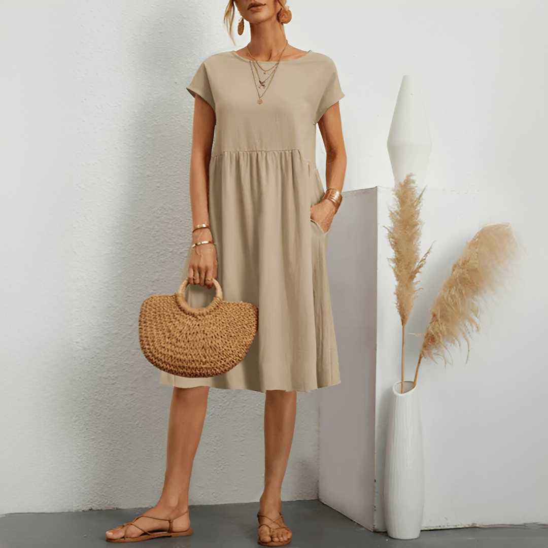 Damen Sommerkleid Lorna Leichtes Baumwollkleid Pastellfarben - Norvielle
