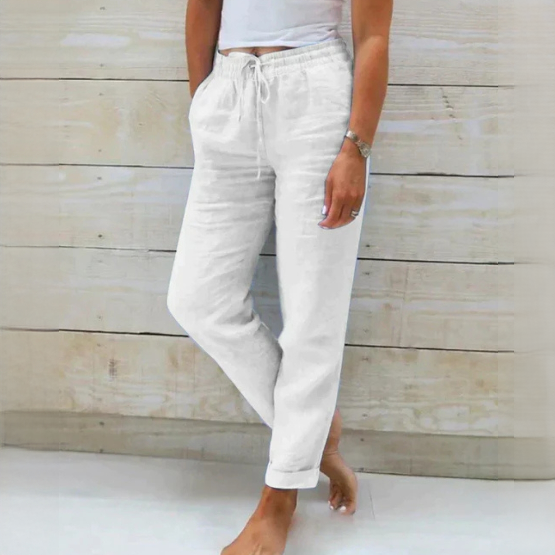 Damenhose Elegante Kordelzug Schwarz - Norvielle