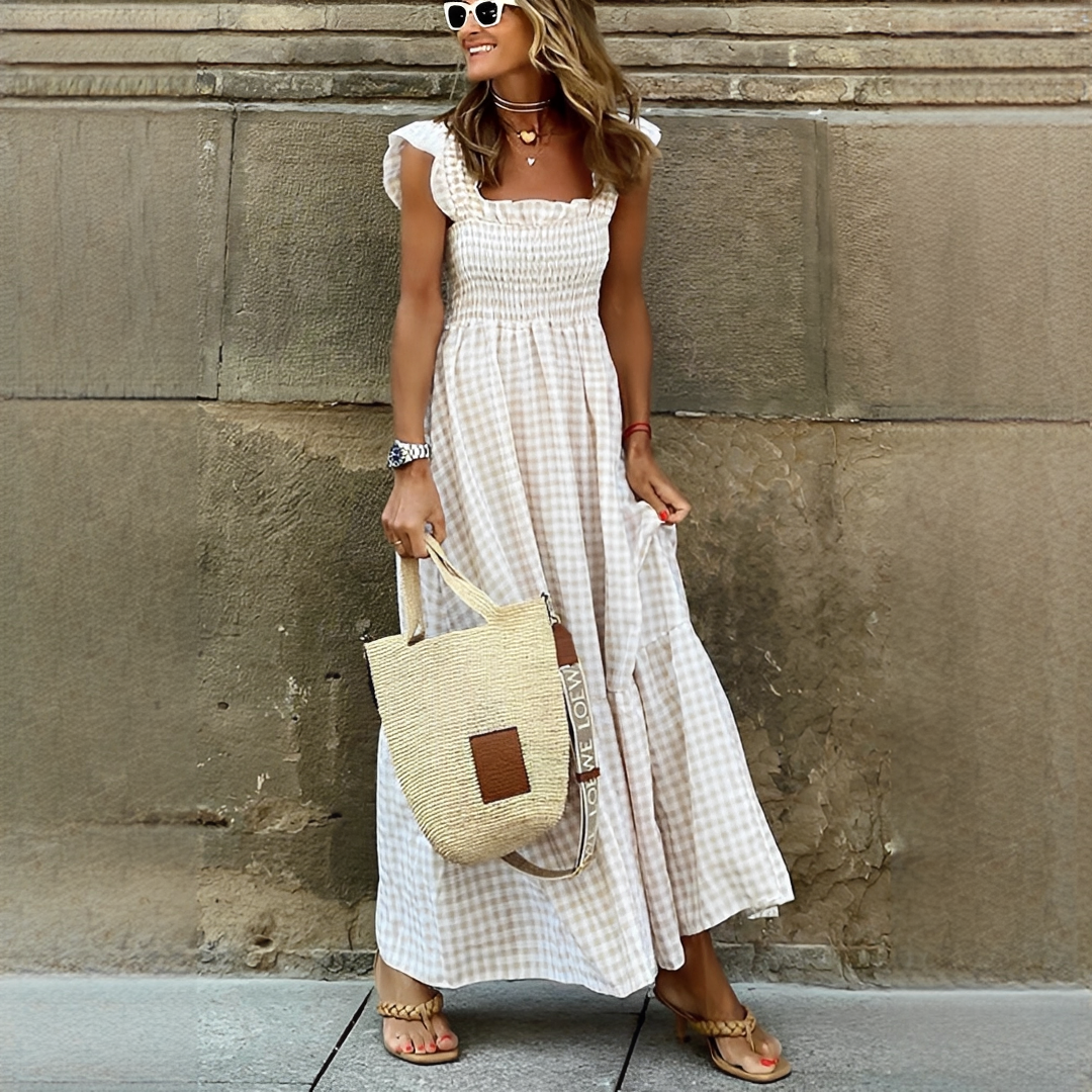 Delina Damen Sommerkleid Lang Maxi - Norvielle