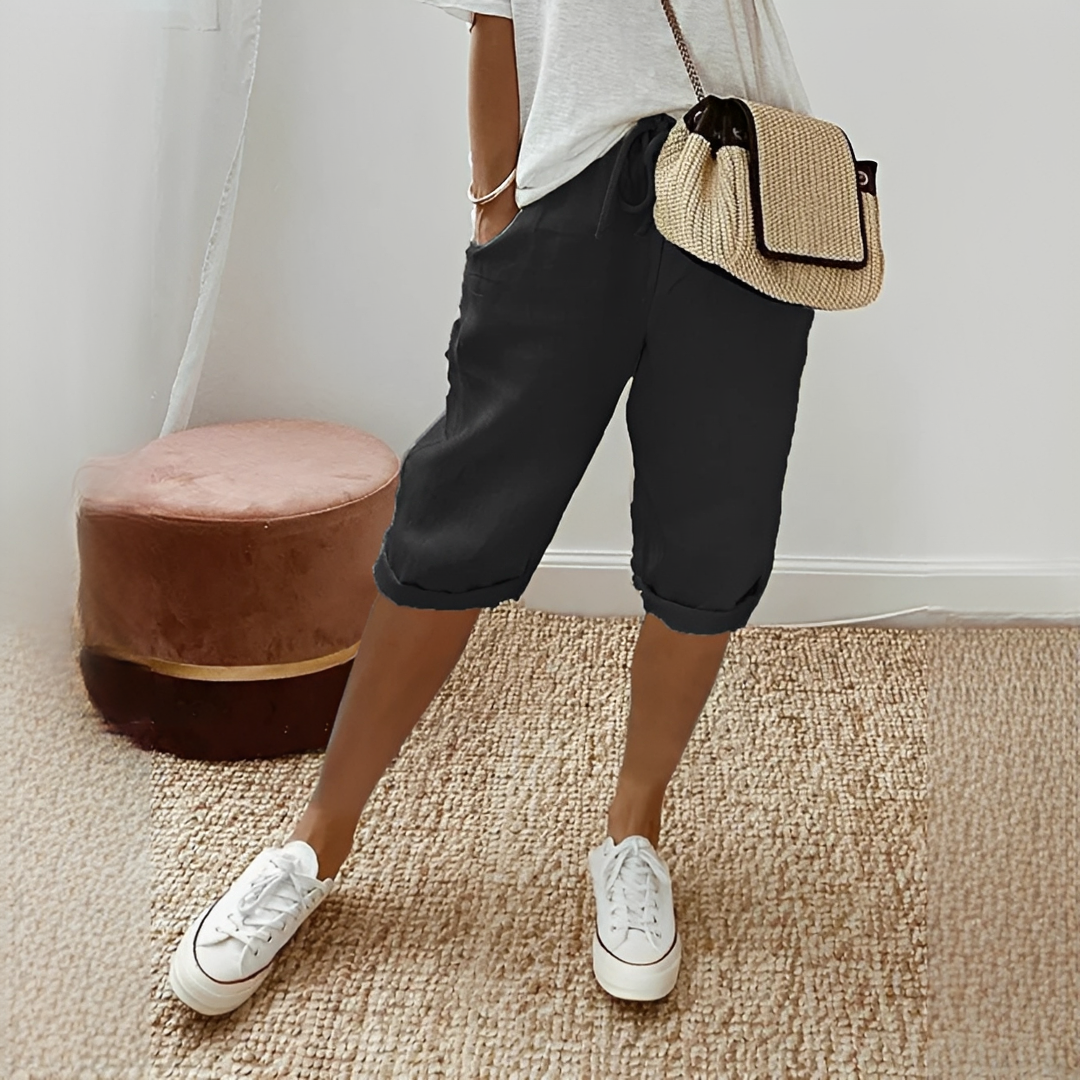Damen Sommerhose Trendig Leicht Beige