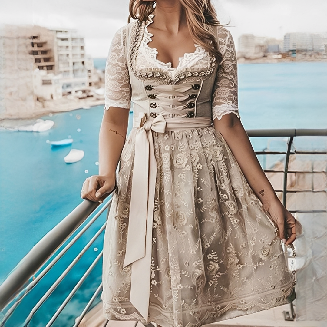 Mayette Damen Vintage-Kleid Stilvoll Frauenkleid