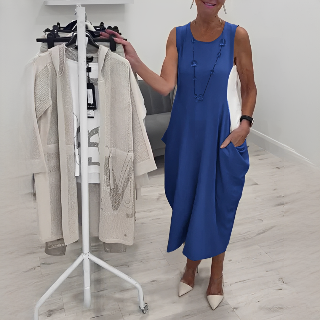 Damenkleid Lockeres Bequemes Kleid aus Baumwolle