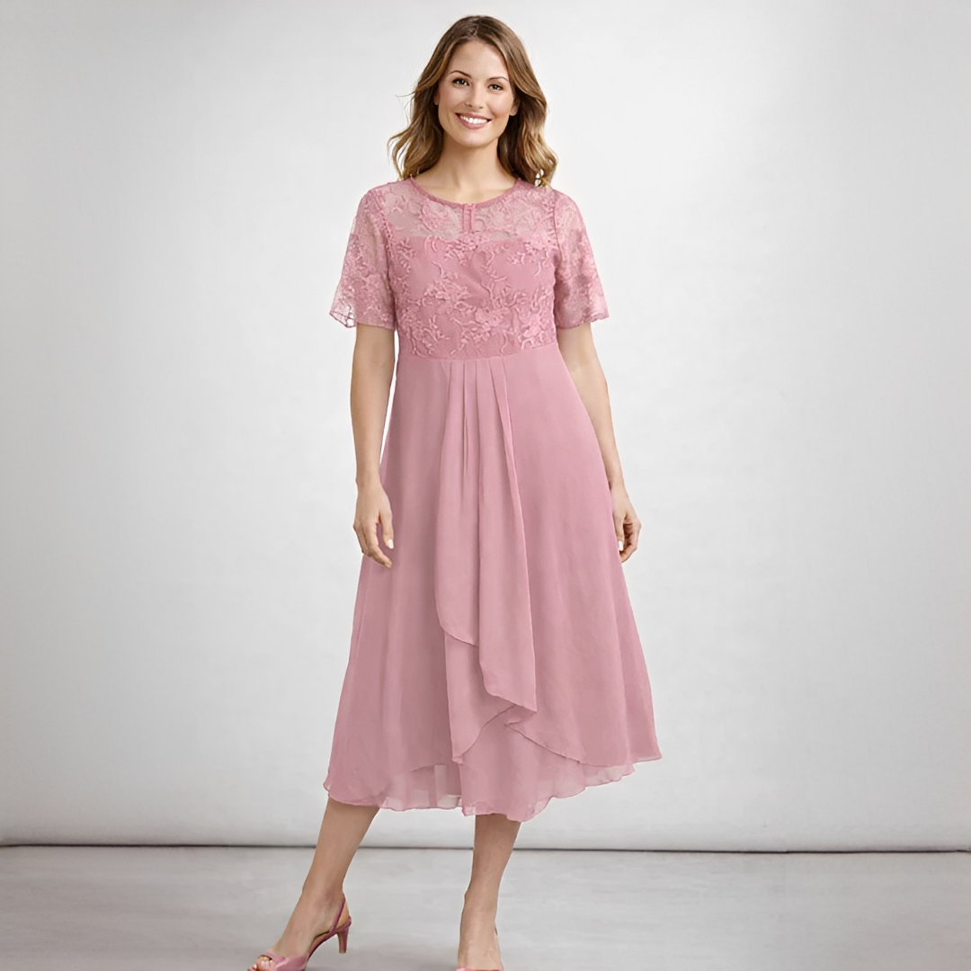 Damenkleid Floraine Elegant Lang Ärmel