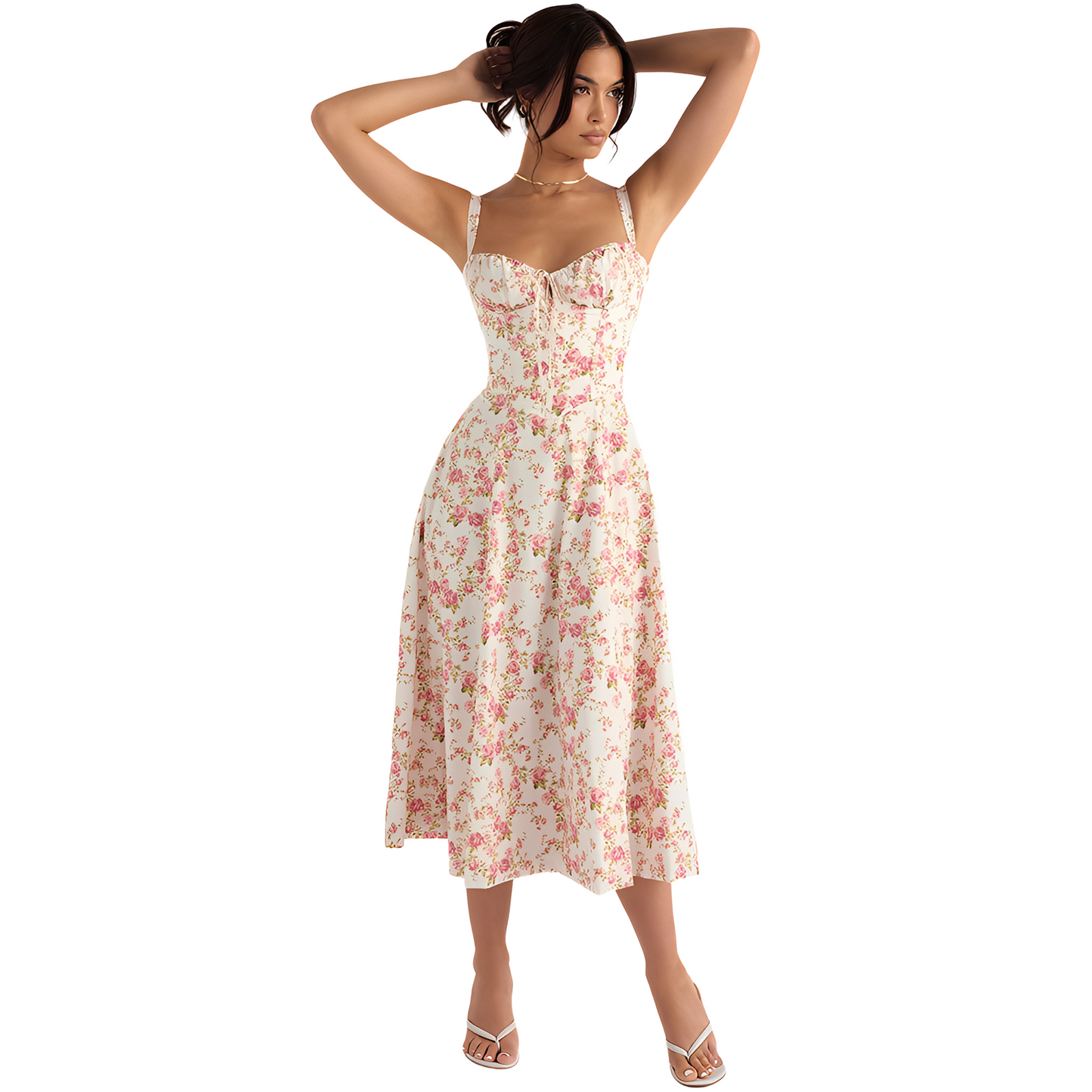 Damen Korsett Midikleid Elegantes Design