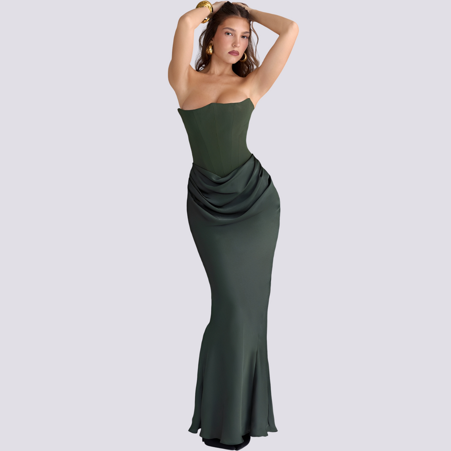 Damen Trägerloses Korsettkleid Elegantes Design