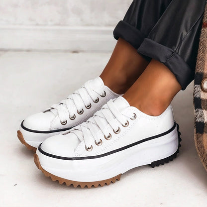 Damen Orthopädische Plateau-Sneaker Schnürung