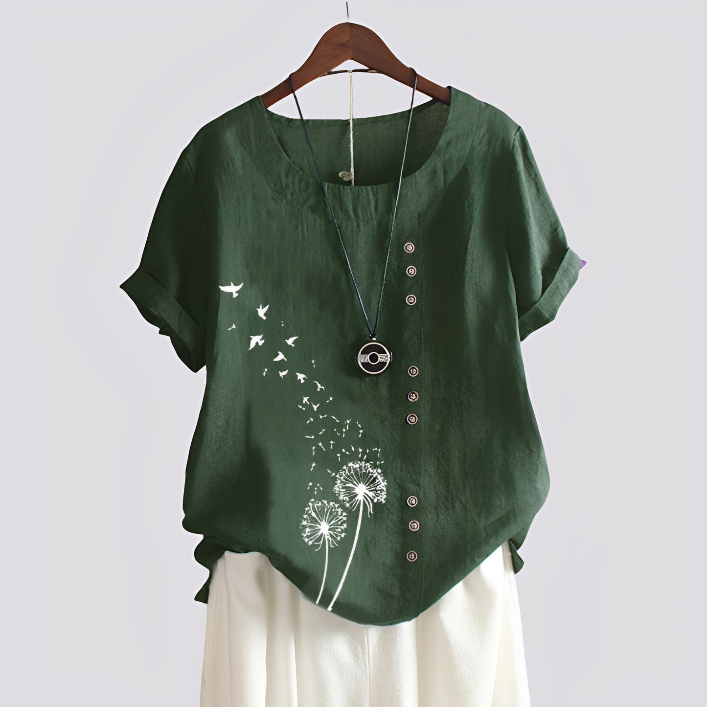 Damen Kurzarm-Shirt Bequem Baumwolle Weiß