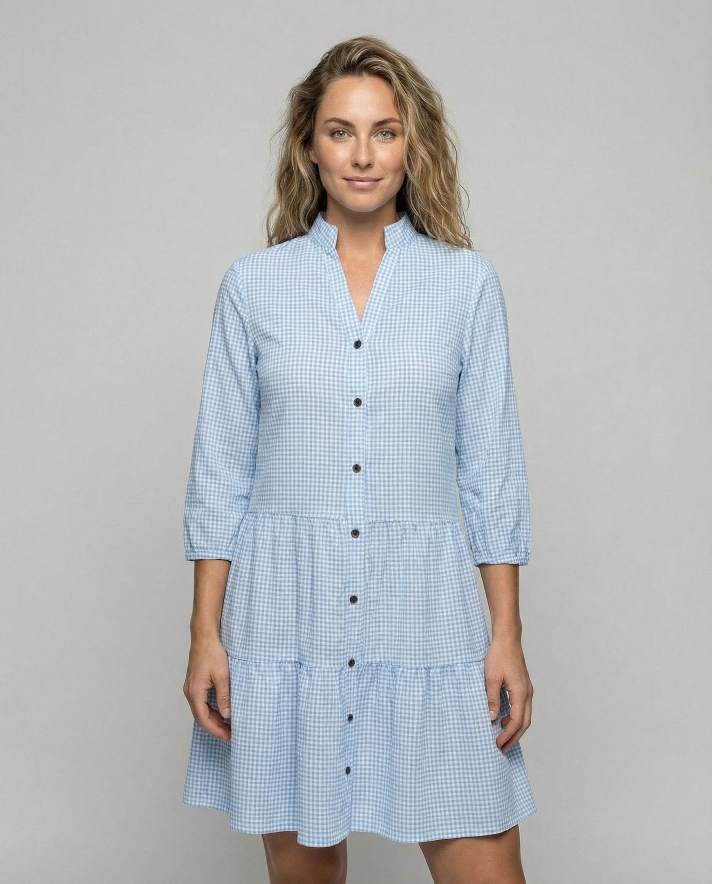 Norvielle Damen A-Linienkleid V-Ausschnitt