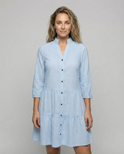 Norvielle Damen A-Linienkleid V-Ausschnitt