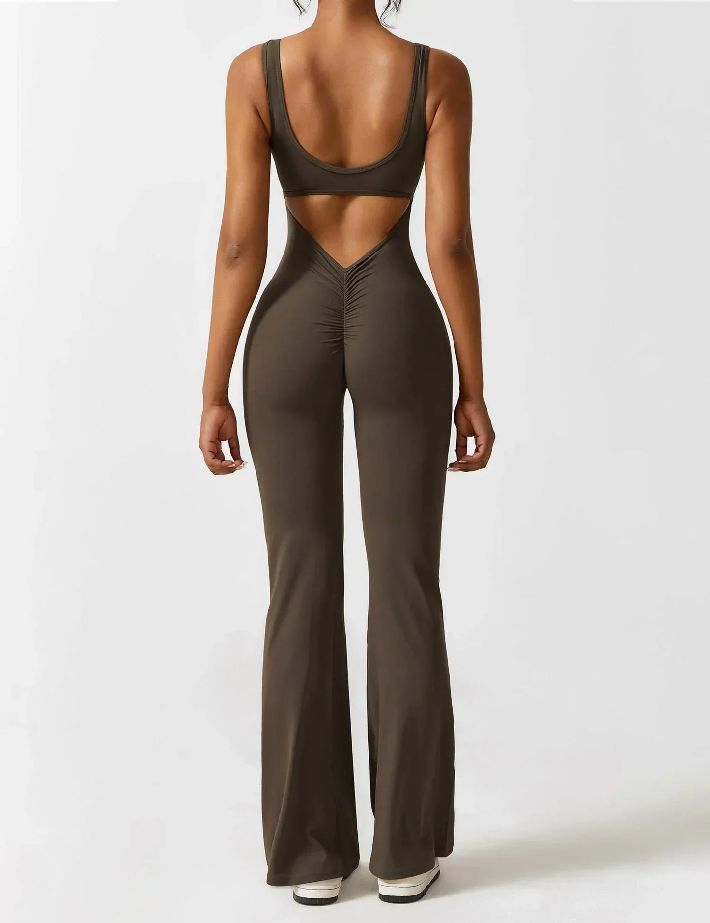 Damen Jumpsuit Enganliegend Weite Bein Komfort