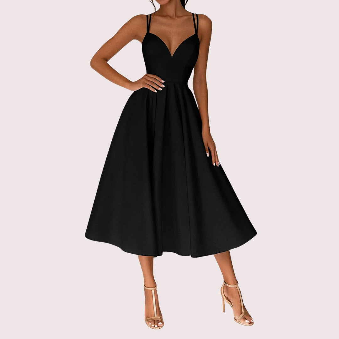 Regine Damen Trägerkleid Midi Hochzeitsgastkleid