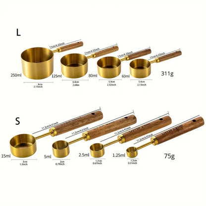 Edelstahl Messlöffel-Set Goldfarben