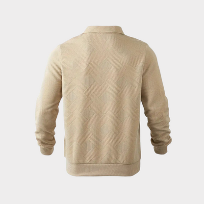 Herren Pullover Stehkragen Halbzipper Stilvoll Grau