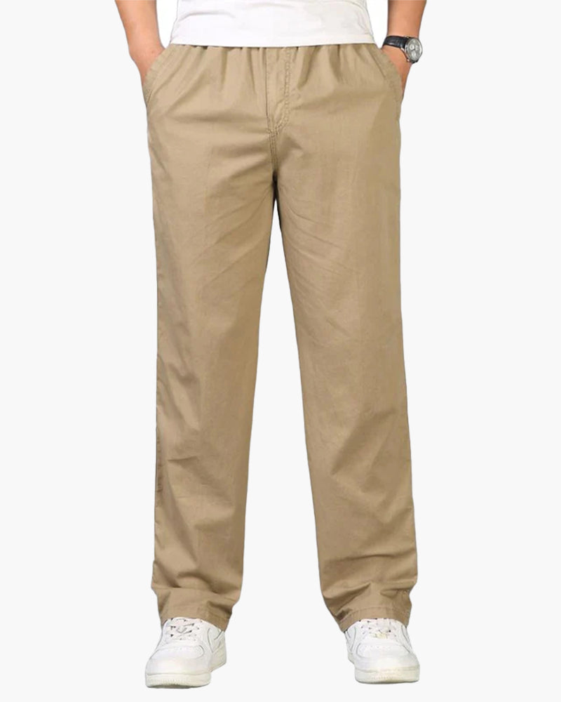 Herren Freizeithose Baumwolle Gerader Schnitt Elastikbund