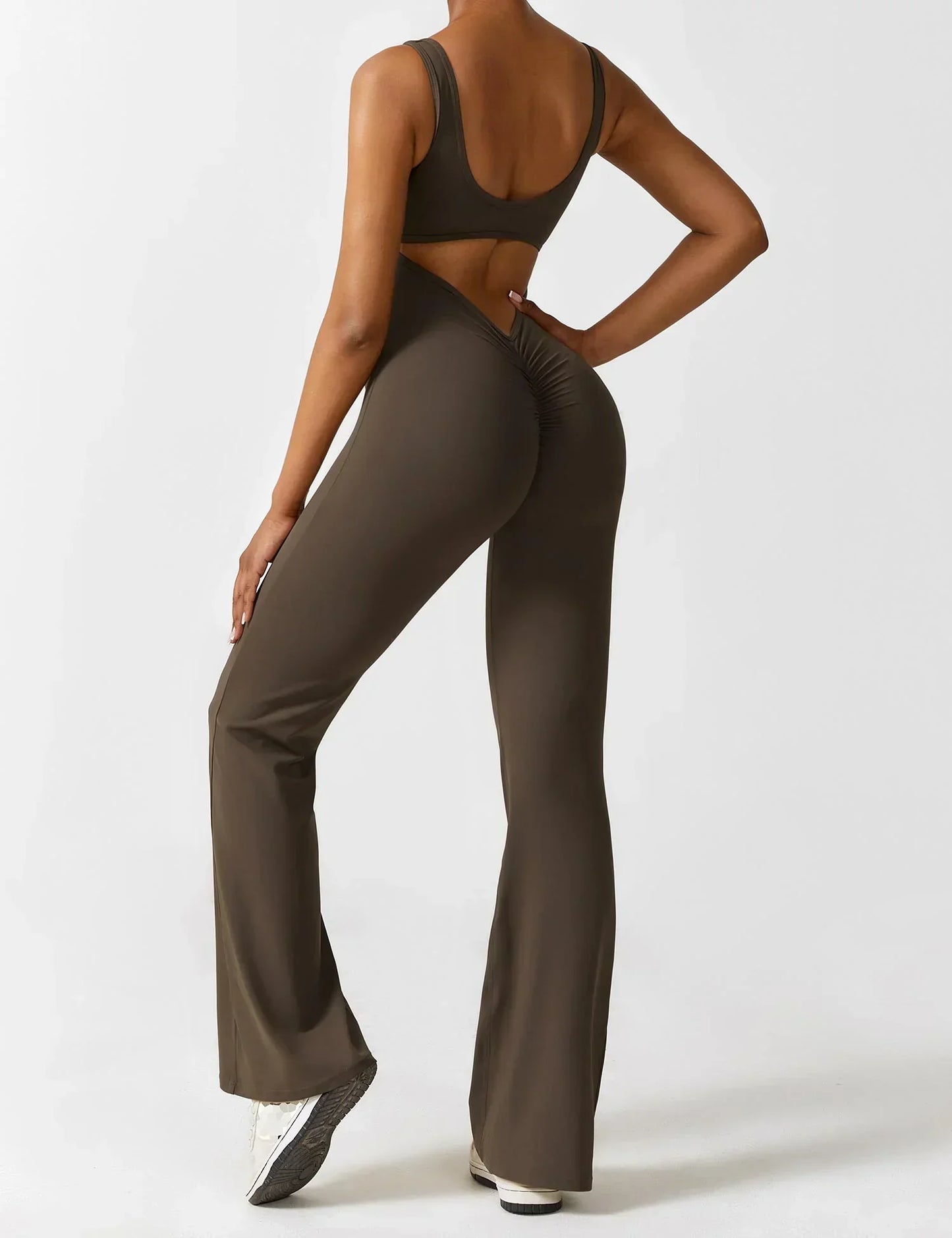 Damen Jumpsuit Enganliegend Weite Bein Komfort