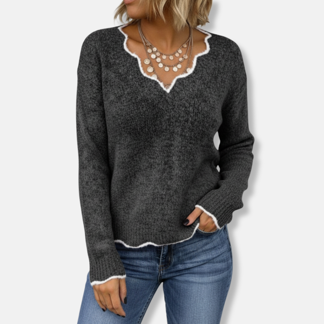 Damen Sweatshirt Weicher Wollstrick Lässig