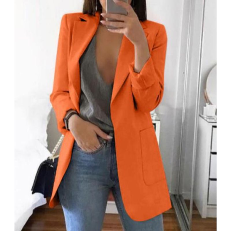 Damen Blazer Langarm Sachliche Linienstruktur