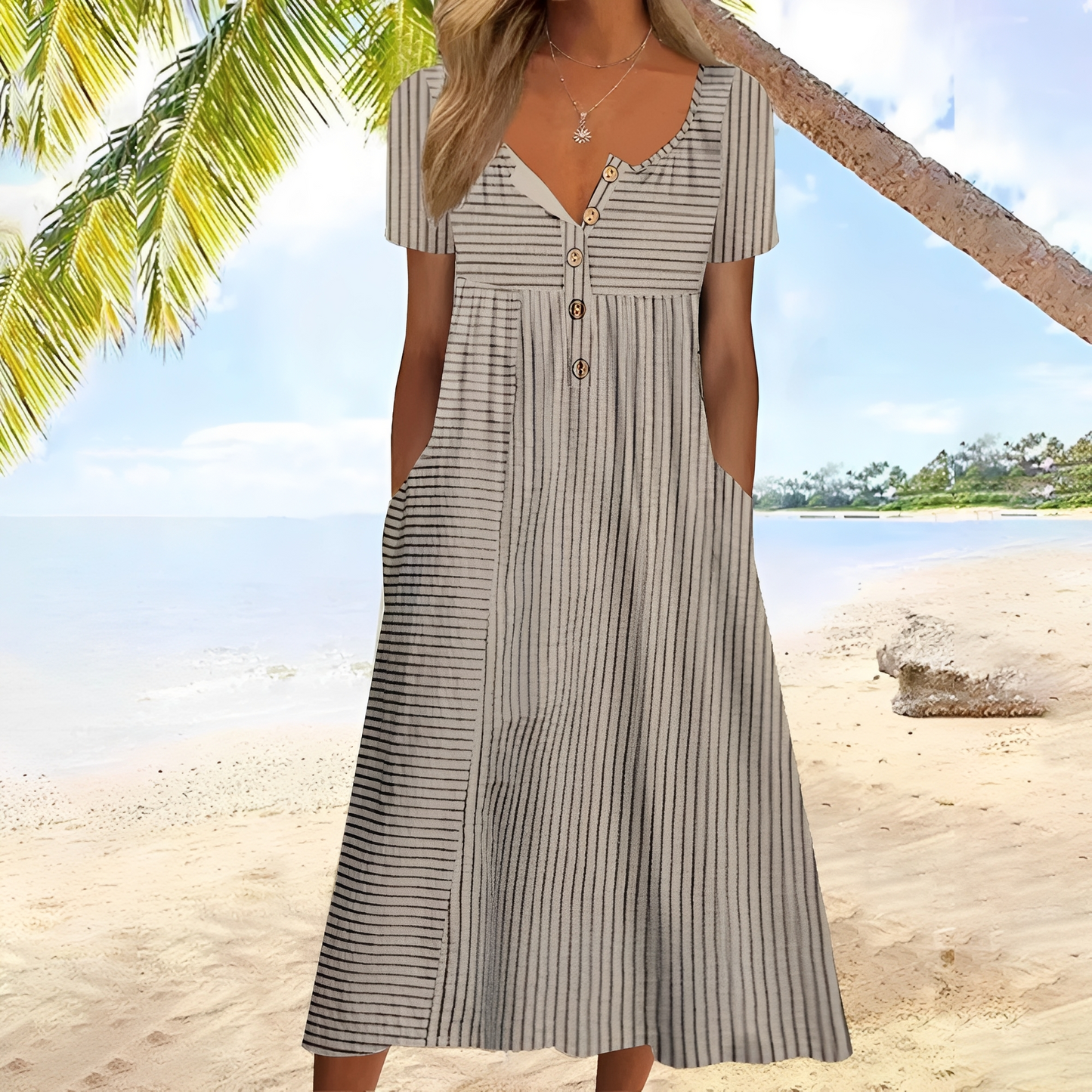 Nannie Damen Maxikleid mit Print