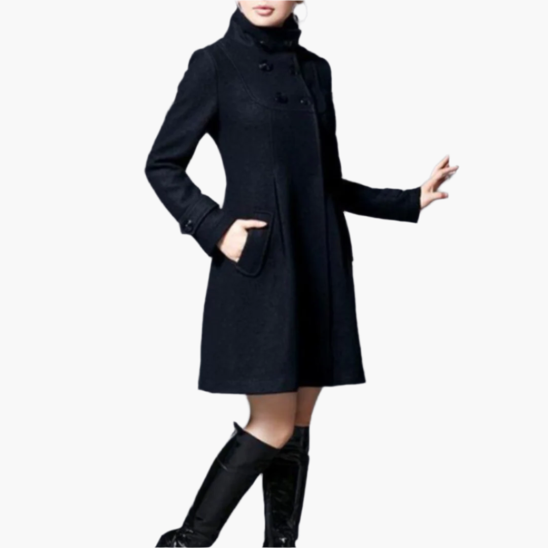 Damen Kapuzenmantel Button-Up Elegantes Design