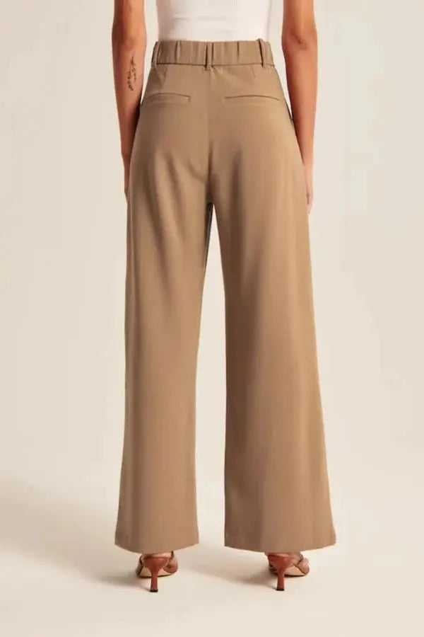 Elegante Damen High-Waist-Hose Wide-Leg Zeitloser Schnitt