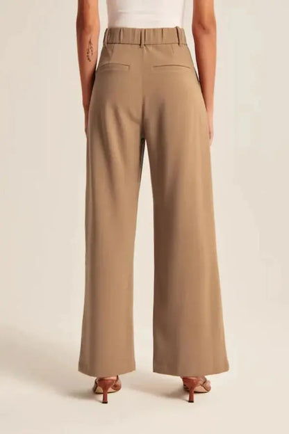 Elegante Damen High-Waist-Hose Wide-Leg Zeitloser Schnitt