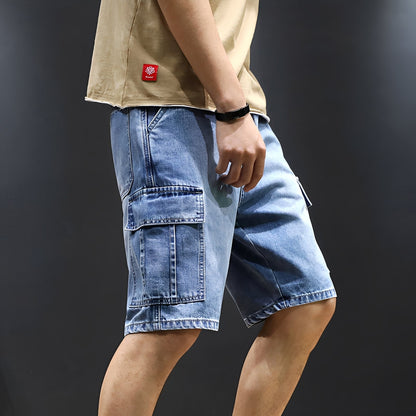 Herren Cargo-Jeansshorts Lässig Bequem