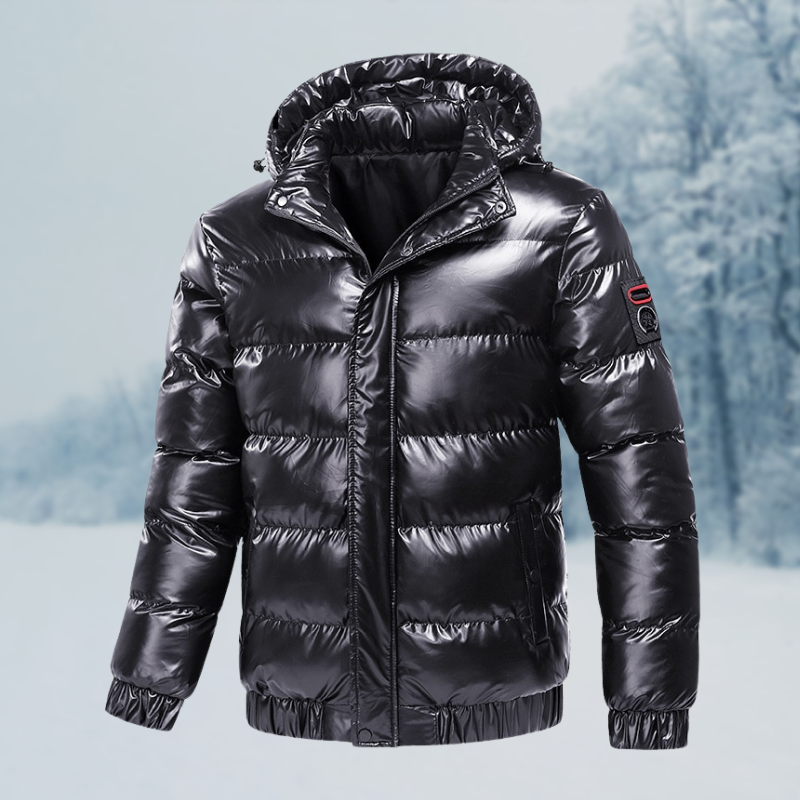 Herren Winterjacke Wasserdicht Gepolstert Steppjacke Schwarz - Norvielle