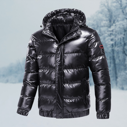Herren Winterjacke Wasserdicht Gepolstert Steppjacke Schwarz - Norvielle
