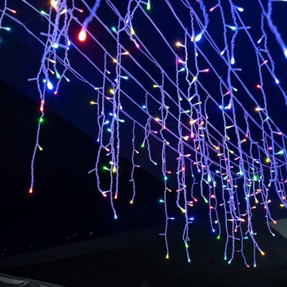 Quntis LED-Eiszapfen-Lichterkette 50m Wetterfest IP44 Warmweiß