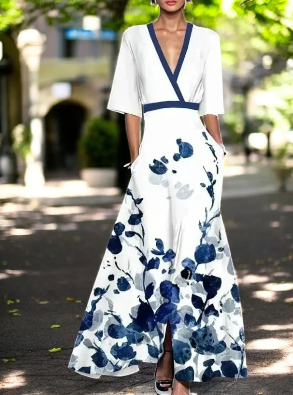 Norvielle Damen Maxi-Kleid Farbenfroh