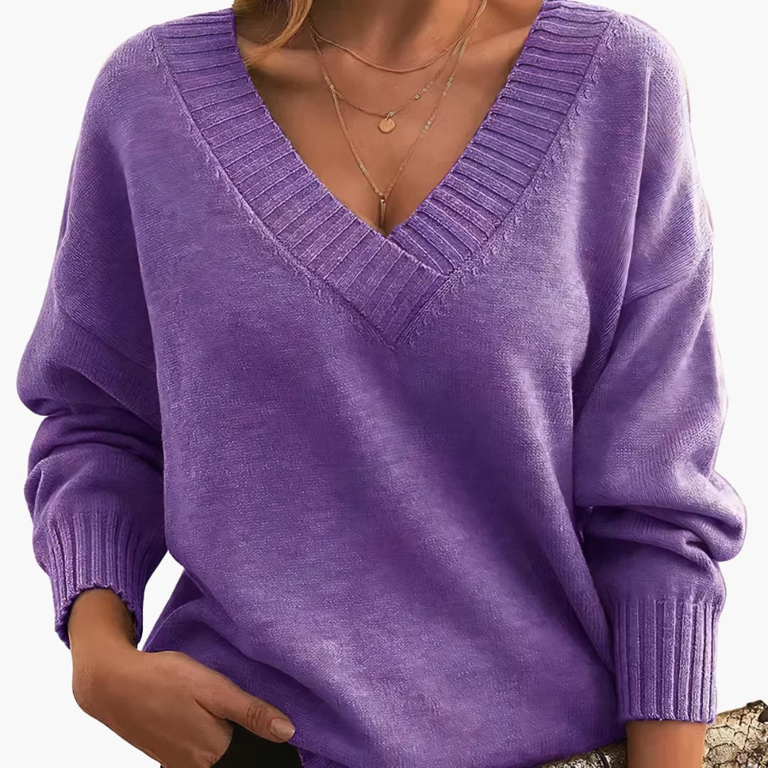 Damen Elegant Pullover Langarm