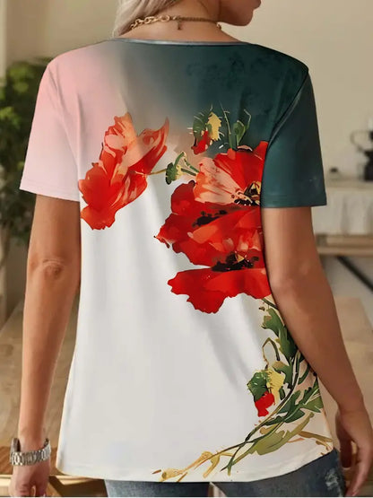 Norvielle Damen T-Shirt Kurzärmelig Rundhalsausschnitt Sommer Weiss - Norvielle