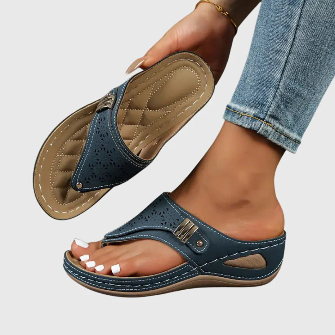 Damen Slip-On Sandalen Flach